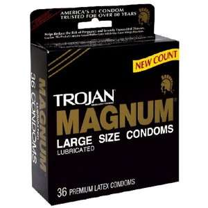  Trojan Magnum Condoms, Lubricated, 36 Condoms Health 