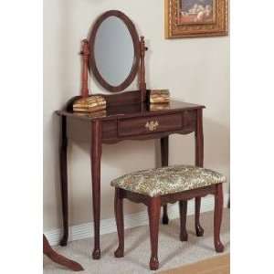  Queen Anne Vanity Table And Stool Set