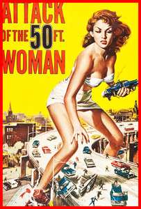 ATTACK OF THE 50ft WOMAN METAL Wall PLAQUE poster print  