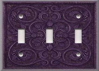 Light Switch Plate Cover   Wall Decor   French Pattern   Purple  