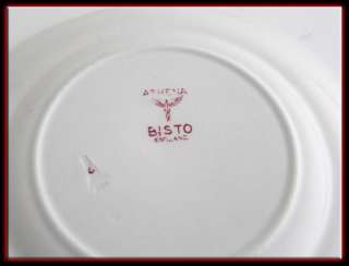 Bisto England Athena Red Transfer Bread Plate   4 Avail  