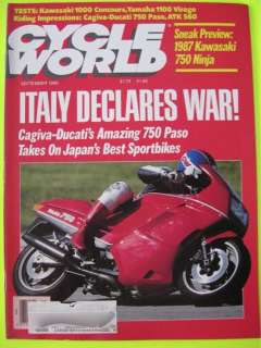 Cycle World 1986, Virago ATK 560 Ninja 750 Ducati Paso  