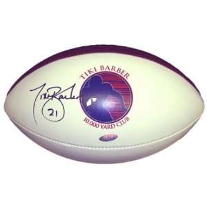  Tiki Barber Autographed/Hand Signed NFL 10000 YD Football 
