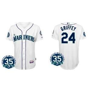 Seattle Mariners Authentic MLB Jerseys #24 GRIFFEY WHITE Cool Base 