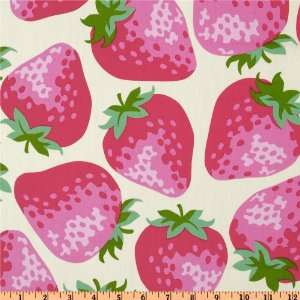  44 Wide Kokka Trefle Oxford Cotton Canvas Strawberries 