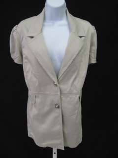 LIZ LANGE Khaki Short Button Down Maternity Sleeve Blazer Jacket Sz 5