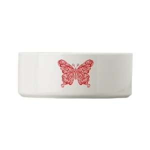  Dog Cat Food Water Bowl Stylized Lacy Butterfly 
