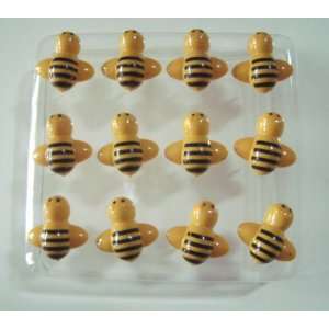  Decorative Push Pins 12 Yellow Bees