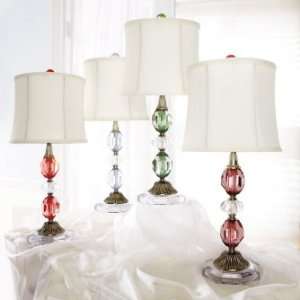  Set of 4 Art Deco Jewel Stem Table Accent Lamps 21.5 