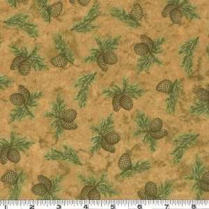   Pinewood Pinecones Tan Fabric By The Yard Arts, Crafts & Sewing
