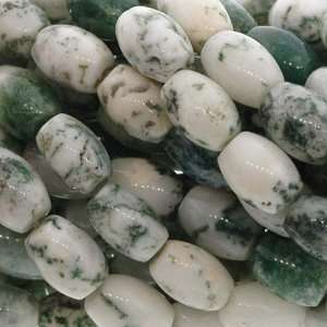  Tree Agate  Barrel Plain   6mm Height, 4mm Width, Sold by 