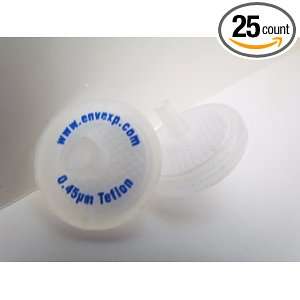  Syringe Filter, Teflon, 25mm, 0.45um, 25/pk Industrial 