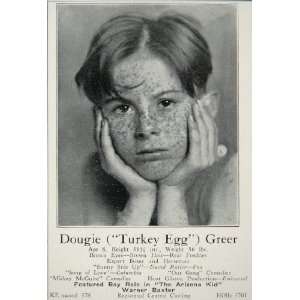  1930 Dougie Greer Turkey Egg Arizona Kid Our Gang Ad 