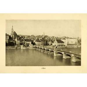 com 1910 Halftone Print Bale Basel Switzerland Mittlere Bridge Basel 