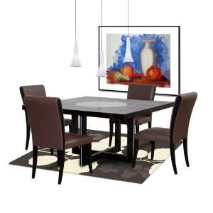   SUSAN WITH 4 MOCCA BONDED LEATHER DINING SIDE CHAIRS BY DIAMOND SOFA