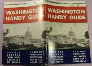 WASHINGTON HANDY GUIDE   TRAVEL GUIDE   1948  