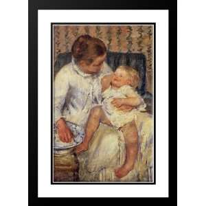 Cassatt, Mary, 28x40 Framed and Double Matted The Childs Bath  