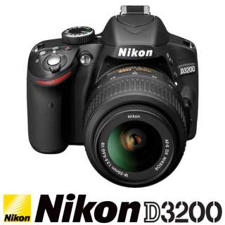   BOXED NIKON D3200 DSLR CAMERA BODY + AF S DX 18 55mm VR LENS KIT BLACK