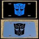 Autobots Transformers Black or Chrome License Plate