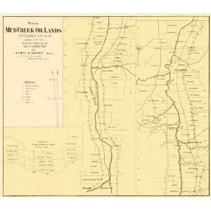   CREEK OIL LANDS ONTARIO COUNTY NEW YORK (NY) 1865 MAP