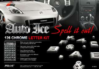 Pilot Auto Ice Chrome & Bling Letter Kit   3M Peel N Stick   Complete 