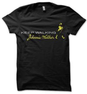 JOHNNY WALKER Scotland Scotch Whisky T Shirt Tee Black  