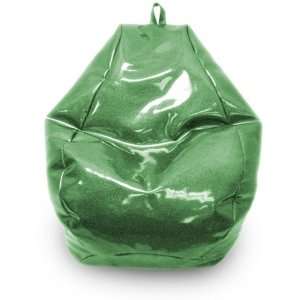  Bean Bag Chair Sparkle Vinyl 112 Tear Drop   Green 