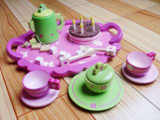 ELC Wooden pretending toy tea pot and cup cutting cake set HMZ021 AU 