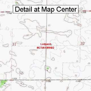   Quadrangle Map   Ledyard, Iowa (Folded/Waterproof)