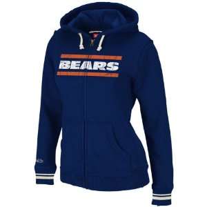 Chicago Bears Womens Mitchell & Ness Navy Vintage The Sweater Full 