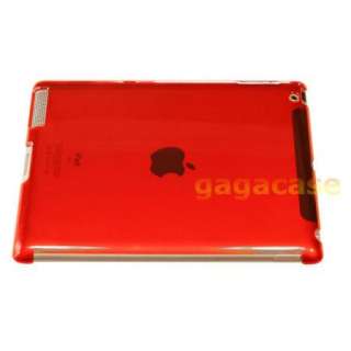 Red iPad 2 Snap On Hard Back Case Work w/ Smart Cover  