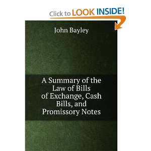   of the Law of Bills of Exchange, Cash Bills, and Promissory Notes