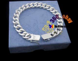   Curb Bracelet with Box Clasp,Silver Plated Wholesale price B4  