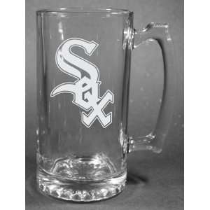   Chicago White Sox Laser Etched 27oz Glass Beer Mug