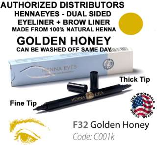 Henna Eyes GOLDEN HONEY Color Eyebrow Eye Liner Pen USA  