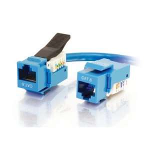  Cables To Go Cat6 UTP Toolless Keystone Jack   Blue Electronics