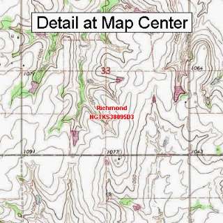USGS Topographic Quadrangle Map   Richmond, Kansas (Folded/Waterproof 