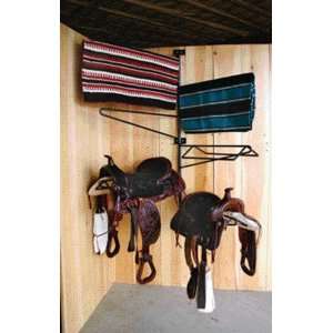  Blanket Bar W/Saddle Space Rack   Black   60Tall With 32 Arms 