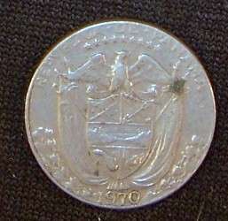 1970 Panama 1/10 Balboa 1 Coin  
