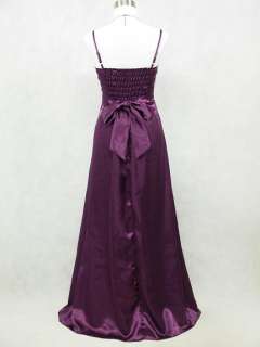 Cherlone Satin Dark Purple Long Prom Ball Gown Wedding/Evening Dress 