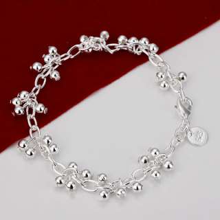 Beautiful 925 silver Hanging light bead grapes bracelet B010  