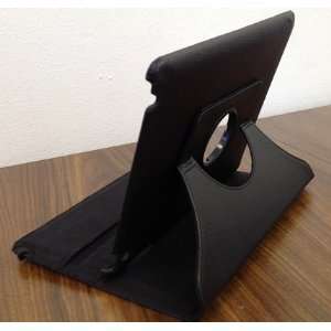  360 Rotating Leather Case Stand For Apple iPad2 Black 