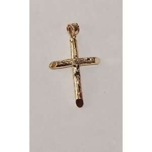  10K Two Tone Gold Crucifix Pendant Jewelry