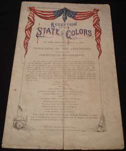 PHILADELPHIA PA ~ JULY 4th 1866 RECEPTION OF THE STATE COLORS PROGRAM 