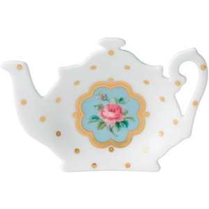   Country Roses Teaware White Tea Tip / Tea Bag Rest
