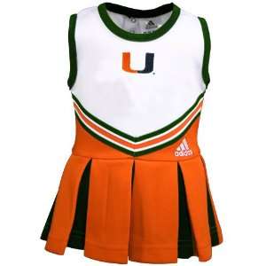  adidas Miami Hurricanes Toddler 2 Piece Cheerleader Dress 