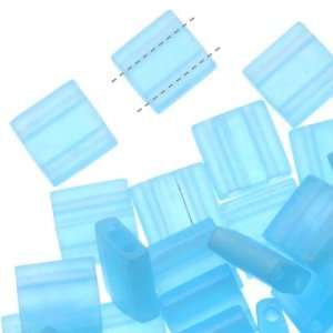 Miyuki Tila 2 Hole Square Beads 5mm Matte Translucent Light Blue AB 