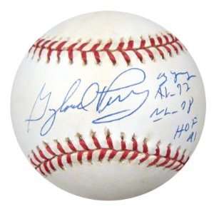  Gaylord Perry Signed Baseball   NL Cy Young AL 72 NL 78 