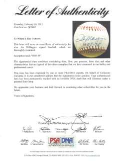 Joe DiMaggio Autographed Signed AL Baseball HOF 55 PSA/DNA #Q05662 