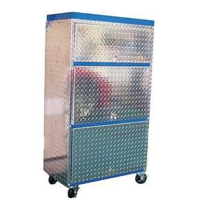   54 Inch High Storage Cart with 4 Casters and 3 Hideaway Lockable Doors